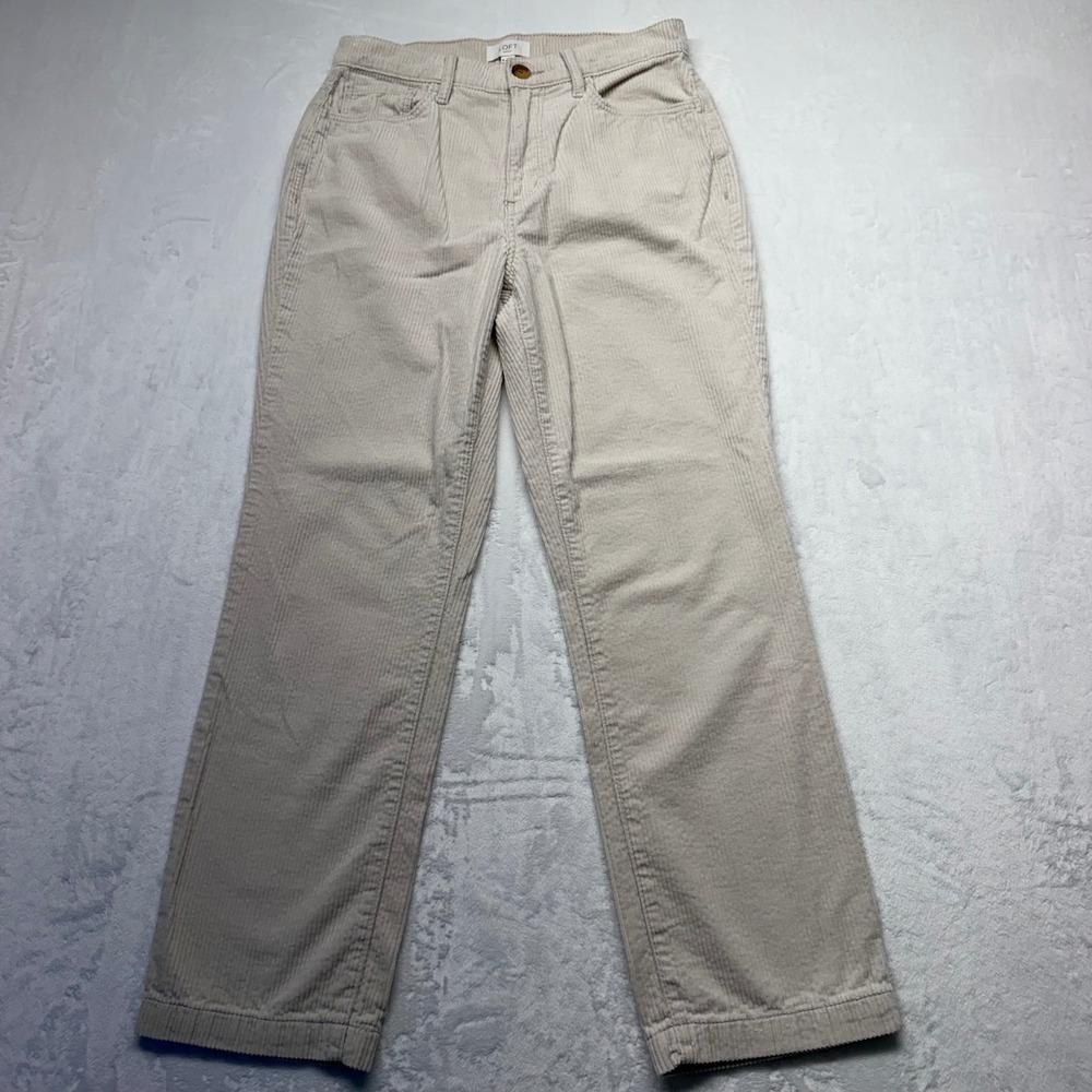 LOFT Corduroy Pants High Rise 0 Beige Straight Leg Womens Casual Classic